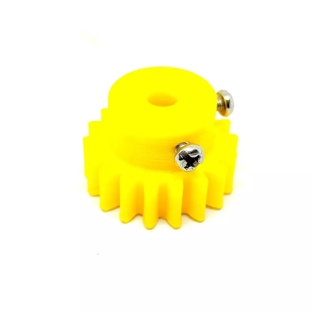 Invento 3D Printed Spur Gear Plastic 18 Teeth 30 mm Outer Diameter 1.5 Module Yellow, ISC 2036-C (Pack of 6 Pcs)