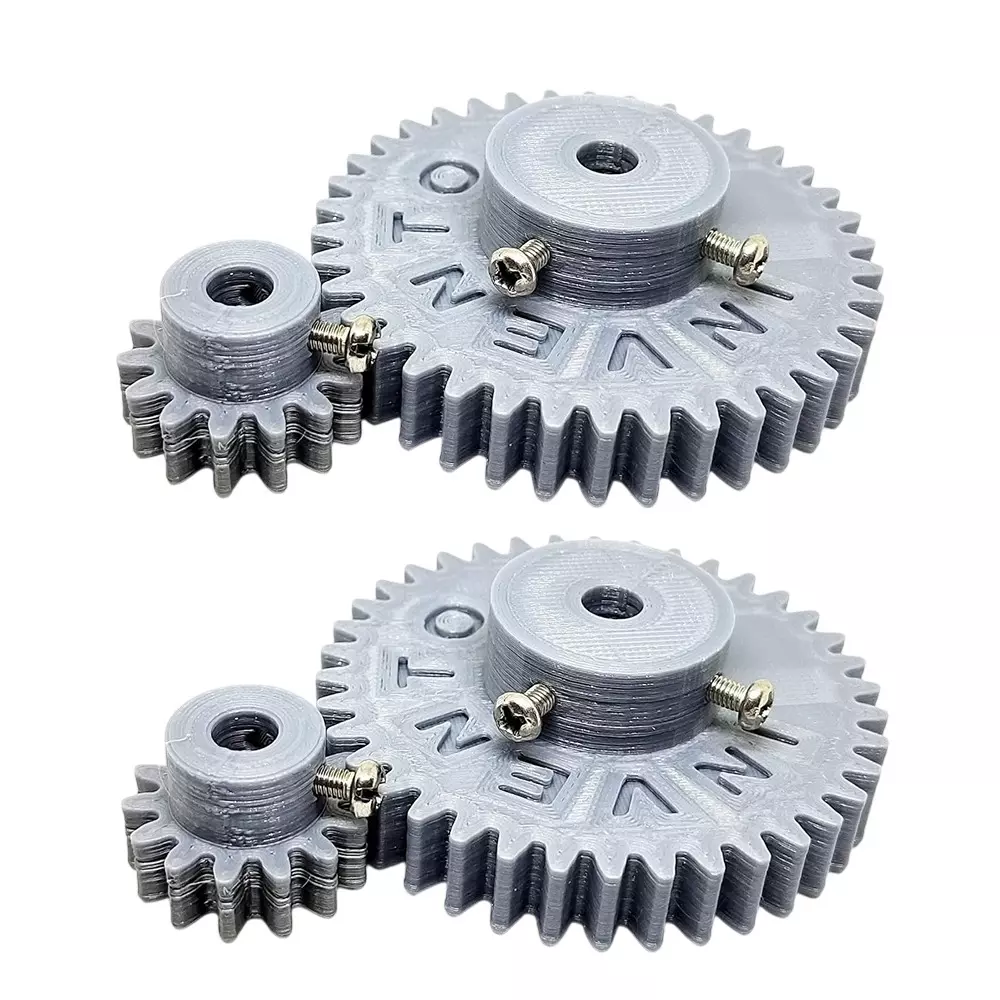 Invento 3D Printed Spur Gear Plastic 14/38 Straight Teeth & 24/60 mm Outer Diameter 1.5 Module, ISC 2048-A5 (Pack of 2 Kit)