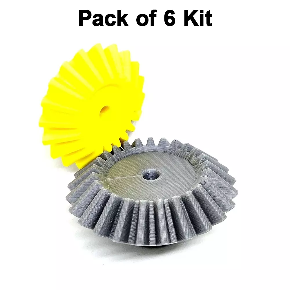 invento-3d-printed-bevel-gear-plastic-straight-2025-teeth-5366-mm-outer-diameter-25-module-grey-yellow-isc-1915-4c-pack-of-6-kit