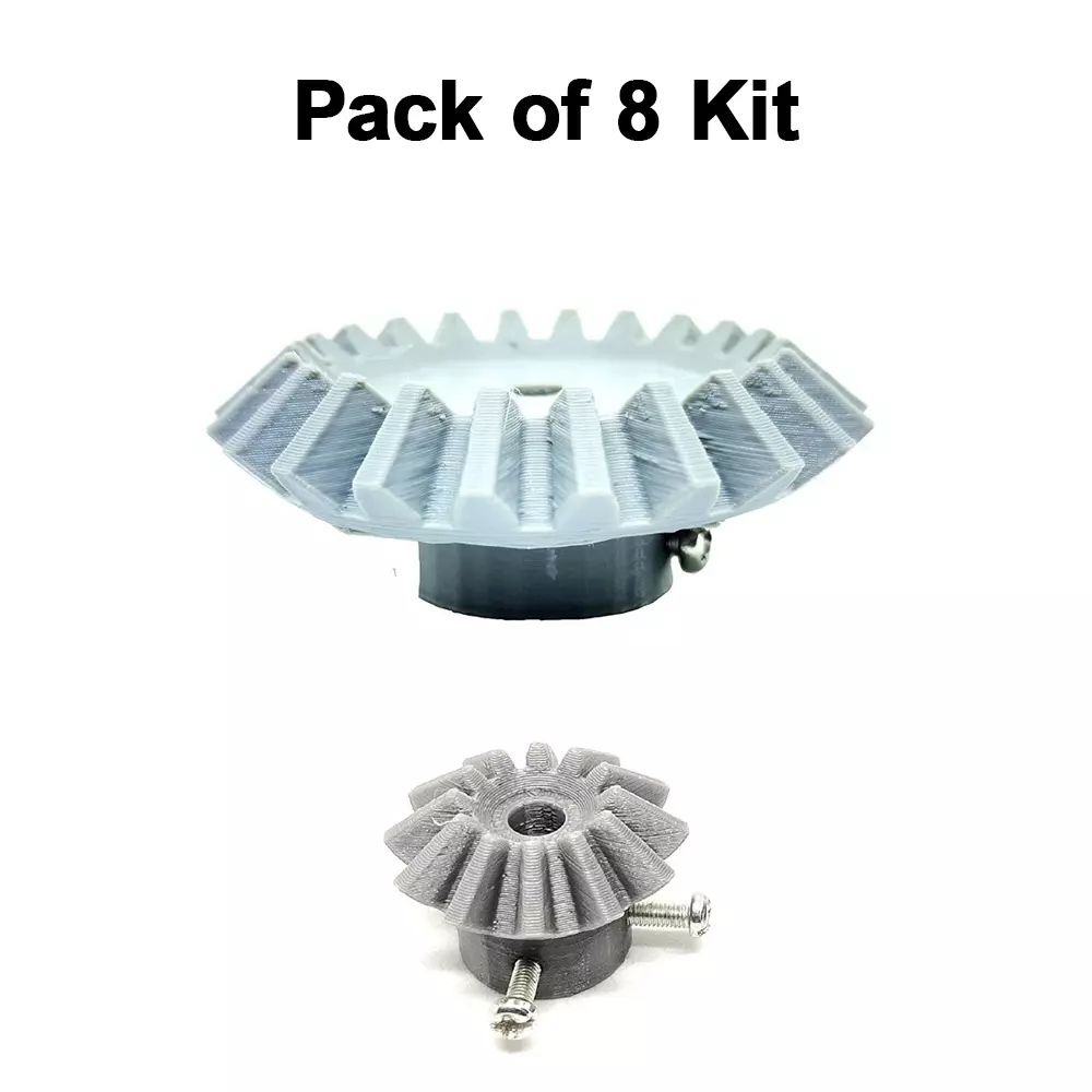 invento-3d-printed-bevel-gear-plastic-straight-1222-teeth-3358-mm-outer-diameter-25-module-grey-silver-isc-1915-7d-5m-pack-of-8-kit