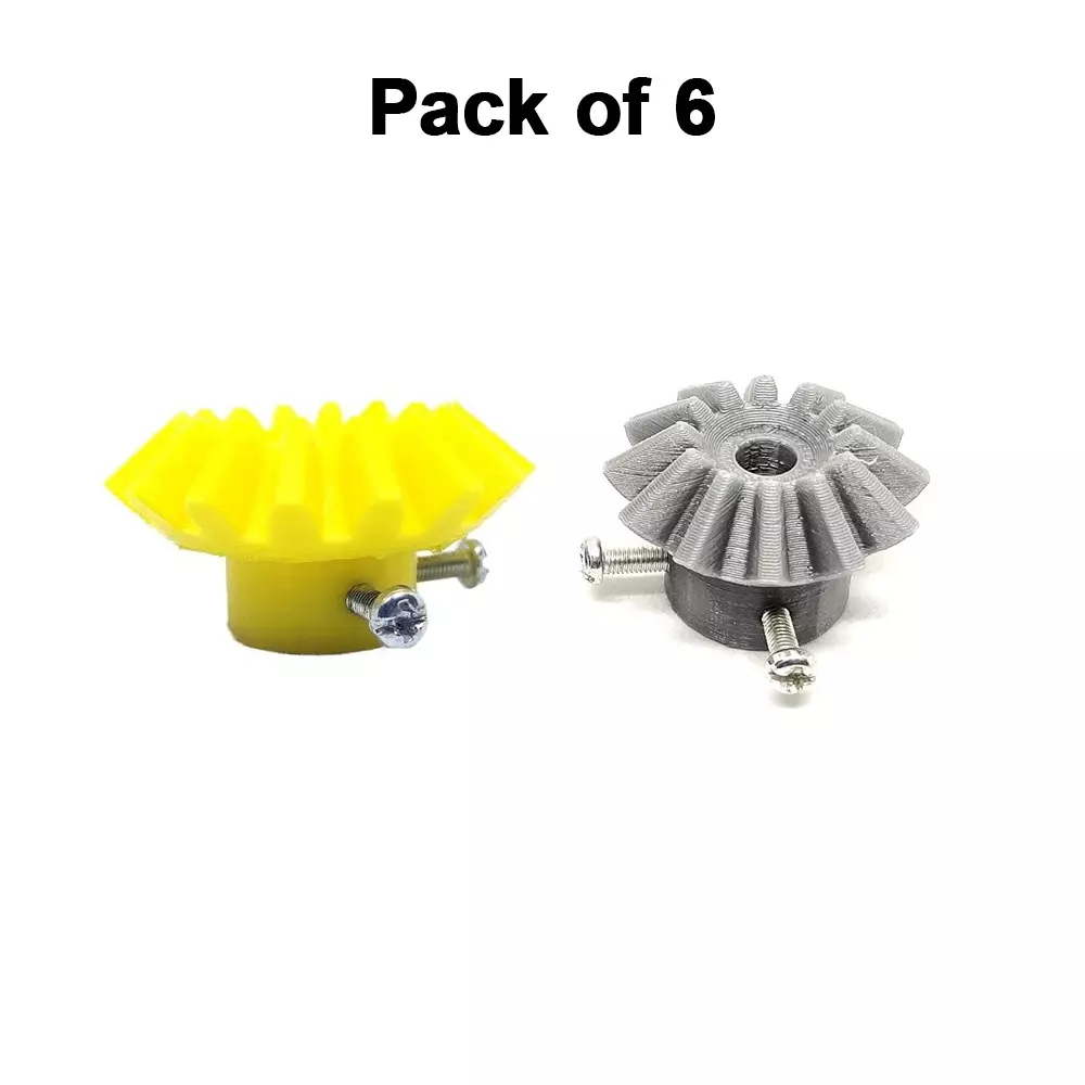 invento-3d-printed-bevel-gear-plastic-straight-1216-teeth-3343-mm-outer-diameter-25-module-grey-yellow-isc-1915-c-pack-of-6-pcs