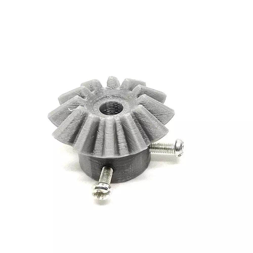 invento-3d-printed-bevel-gear-plastic-straight-1216-teeth-3343-mm-outer-diameter-25-module-grey-yellow-isc-1915-c-pack-of-6-pcs