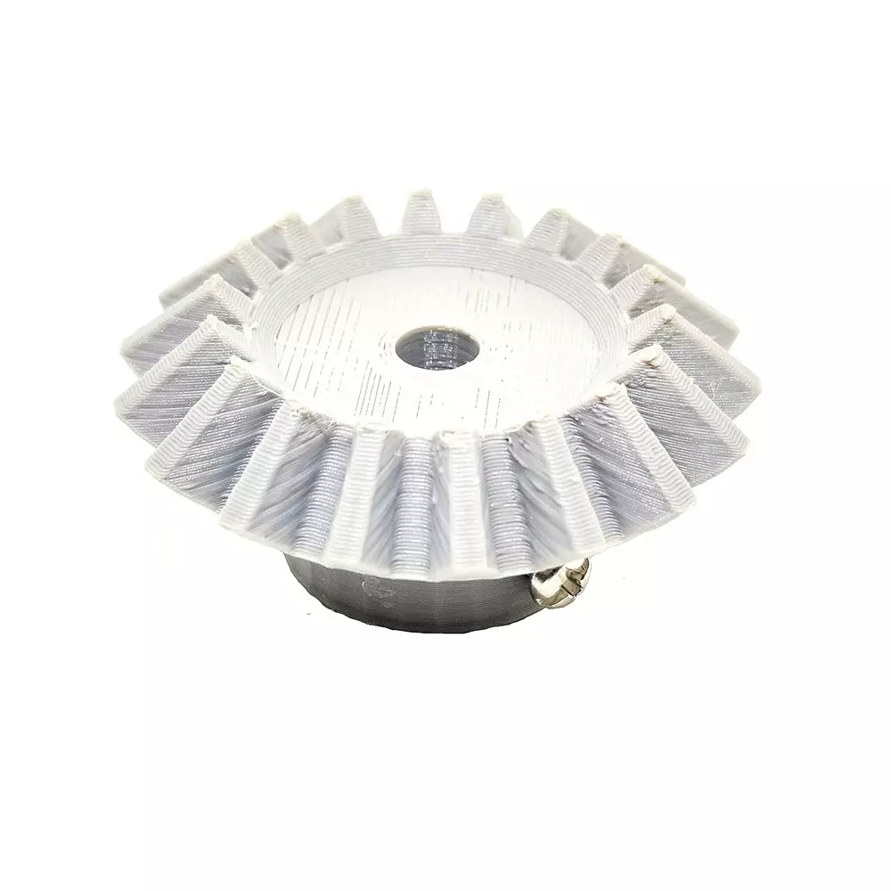 Invento 3D Printed Bevel Gear Plastic Straight 18 Teeth 48 mm Outer Diameter 2.5 Module Grey, ISC 2085-4-5M (Pack of 8 Pcs)