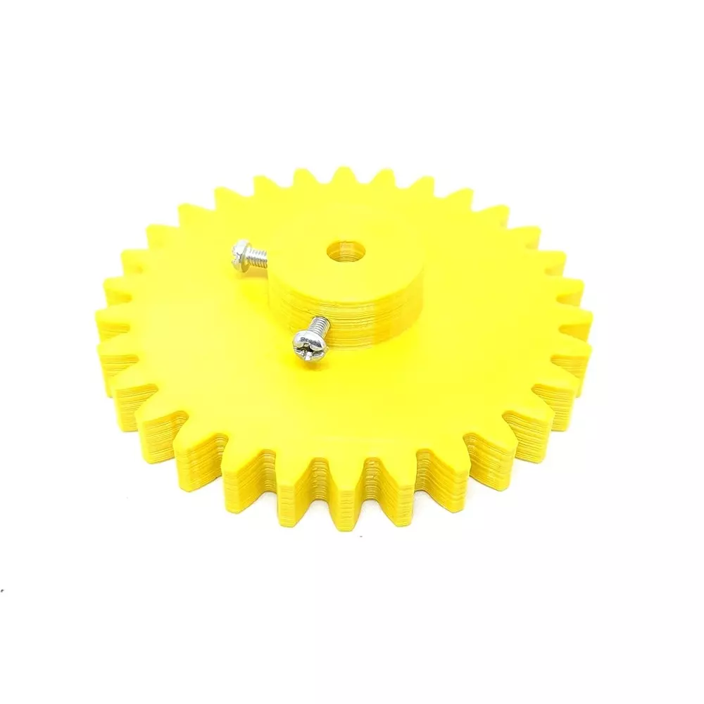 Invento 3D Printed Spur Gear Plastic 30 Teeth 80 mm Outer Diameter 2.5 Module Yellow, ISC 1914-3 (Pack of 6 Pcs)