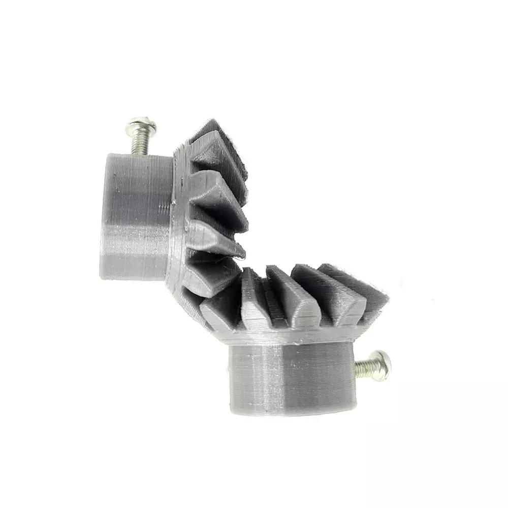 Invento 3D Printed Bevel Gear Plastic Helical 12 Teeth 33 mm Outer Diameter 2.5 Module Grey, ISC 1901-X (1 Pair)