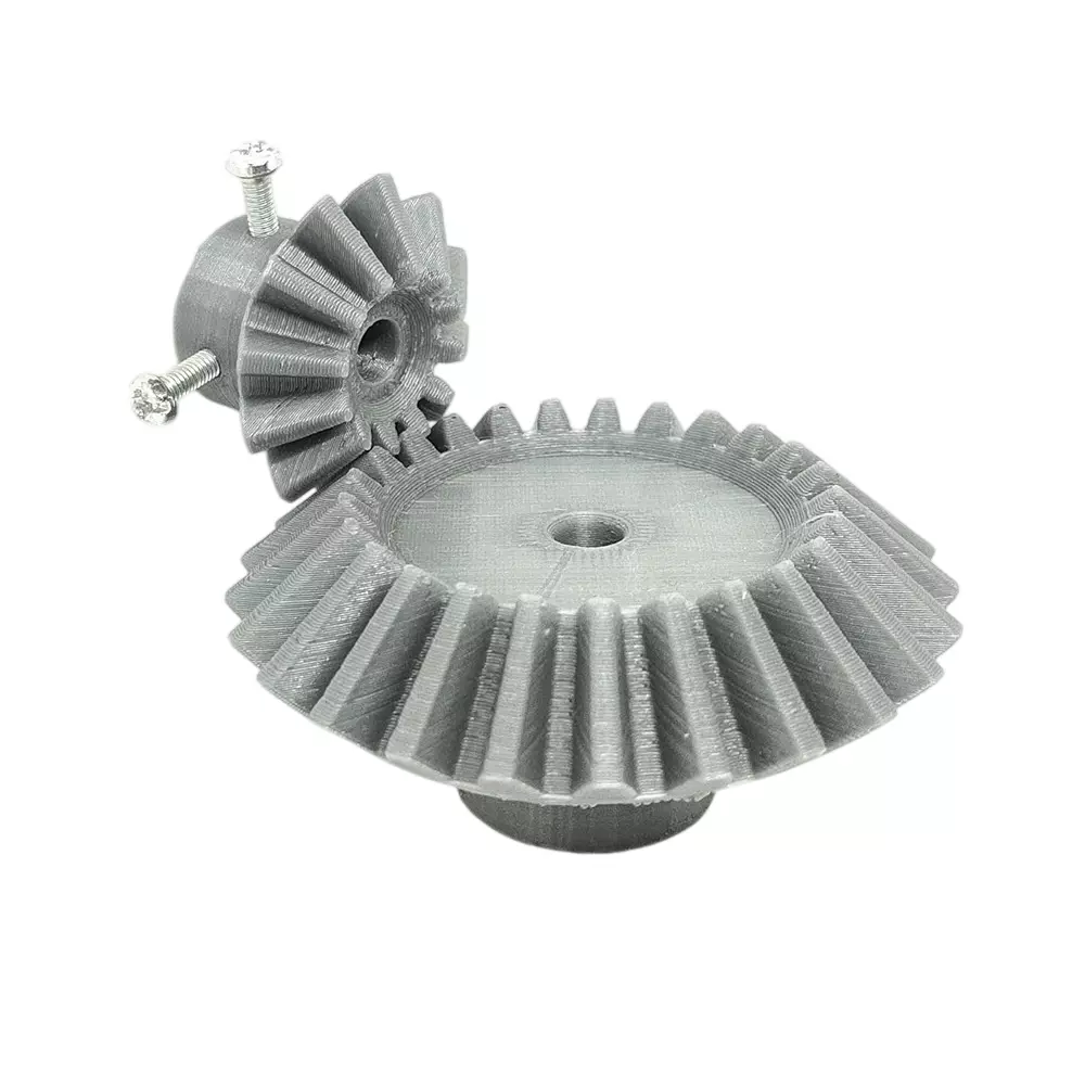 Invento 3D Printed Bevel Gear Plastic Straight 12/25 Teeth & 33/66 mm Outer Diameter 2.5 Module Grey, ISC 1915-2C (Pack of 6 Kit)