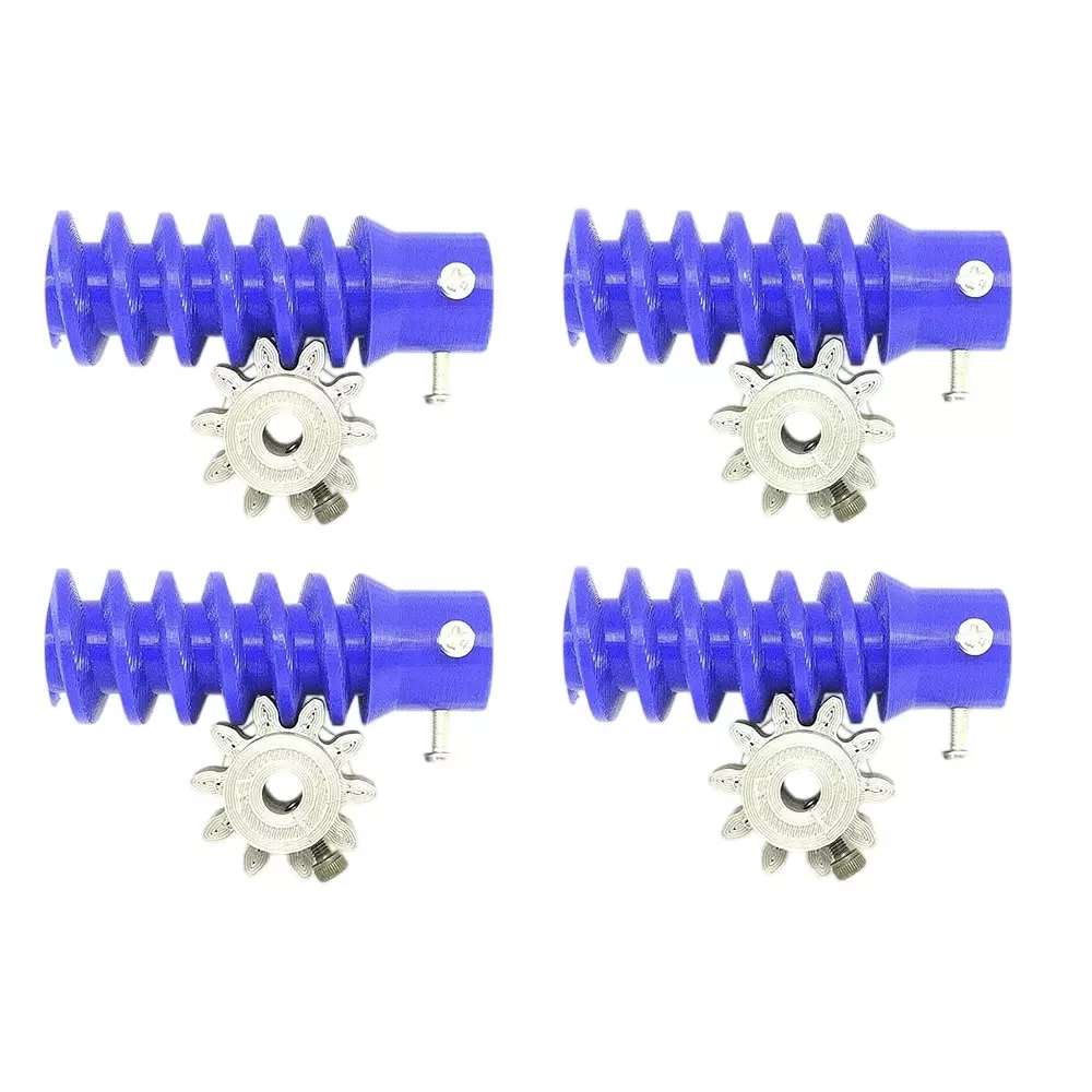 Invento 3D Printed Worm Gear 6 Teeth 25 mm Outer Diameter + Spur Gear 10 Teeth 30 mm Outer Diameter 2.5 Module Blue & Grey, ISC 640-XA3-8 (Pack of 4 Kit)