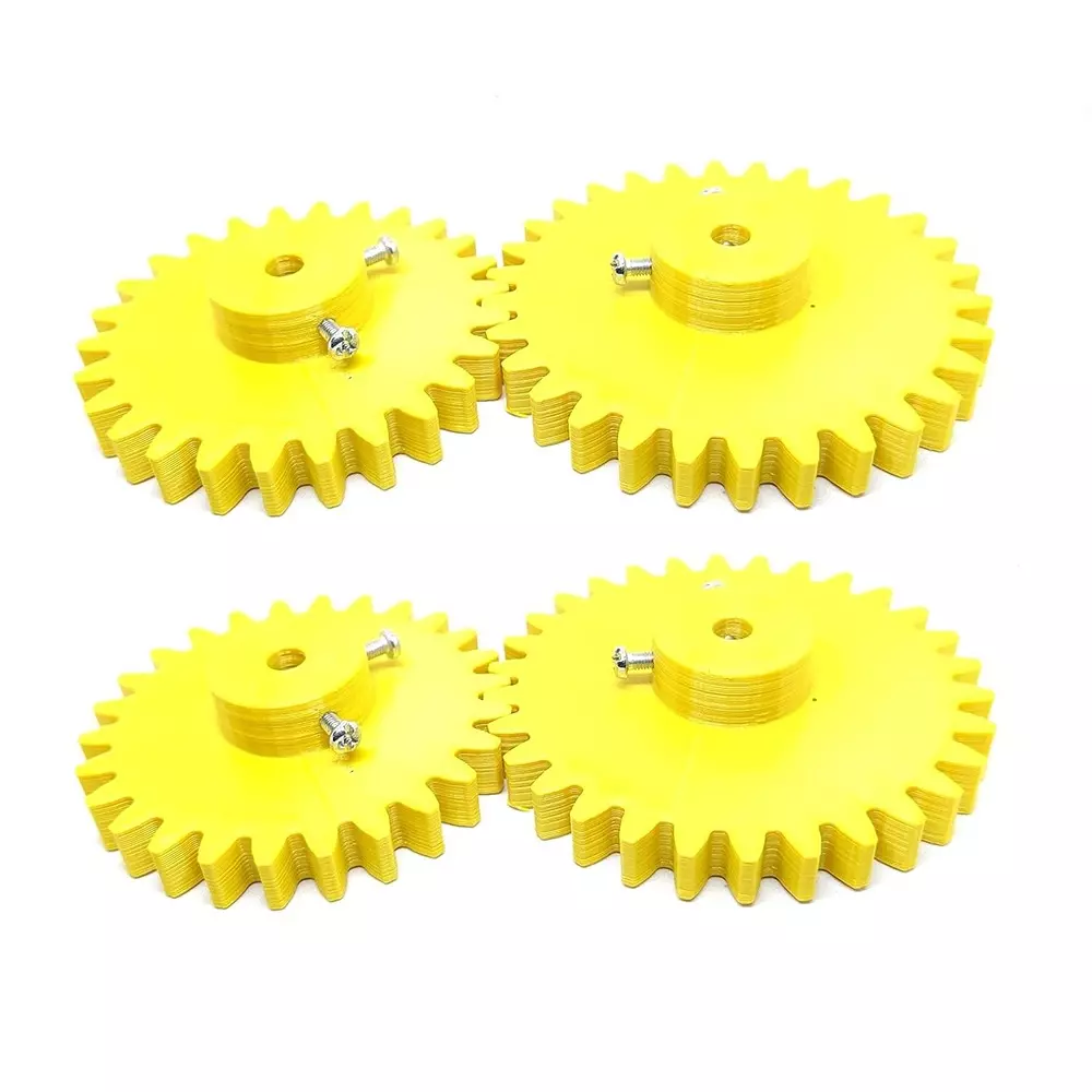 Invento 3D Printed Spur Gear Plastic 26/30 Teeth & 70/80 mm Outer Diameter 2.5M, Yellow, ISC 1916-14A-5M (Pack of 2 Kit)