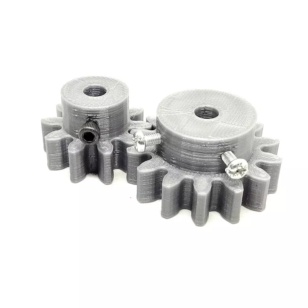 Invento 3D Printed Spur Gear Plastic 10/14 Teeth & 30/40 mm Outer Diameter 2.5M, Grey, ISC 1916-D (Pack of 8 Kit)