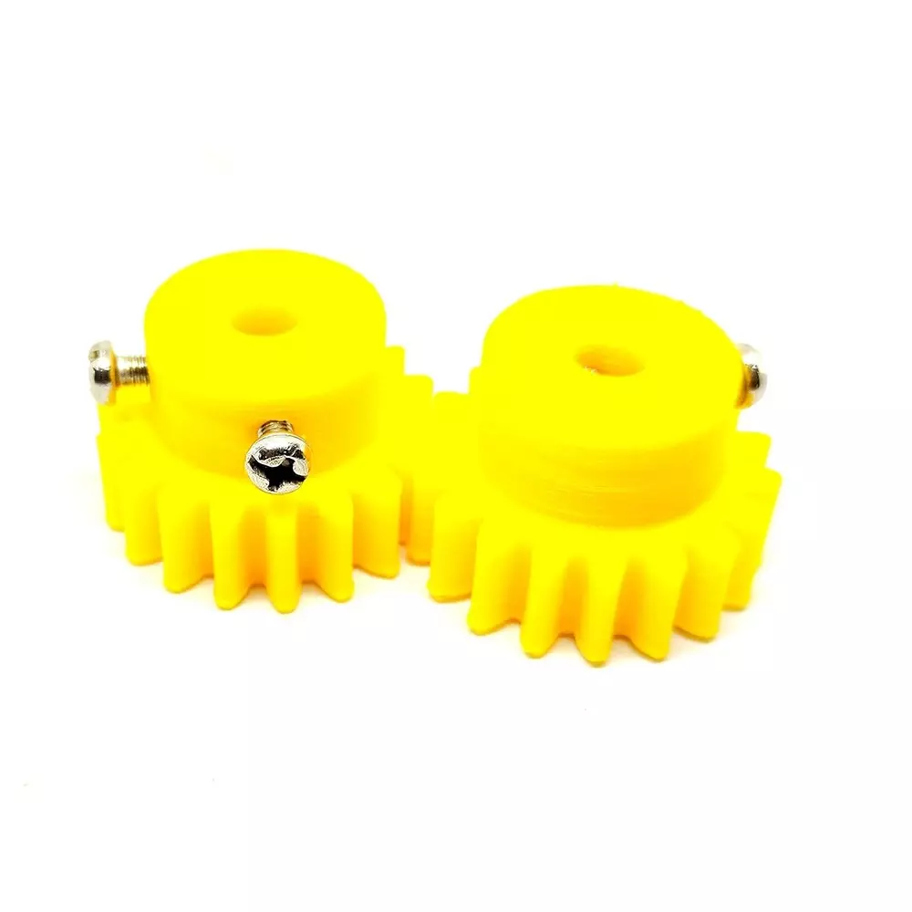 Invento 3D Printed Spur Gear Plastic 18 Teeth 30 mm Outer Diameter 1.5 Module Yellow, ISC 2036-2A (Pack of 2 Pcs)
