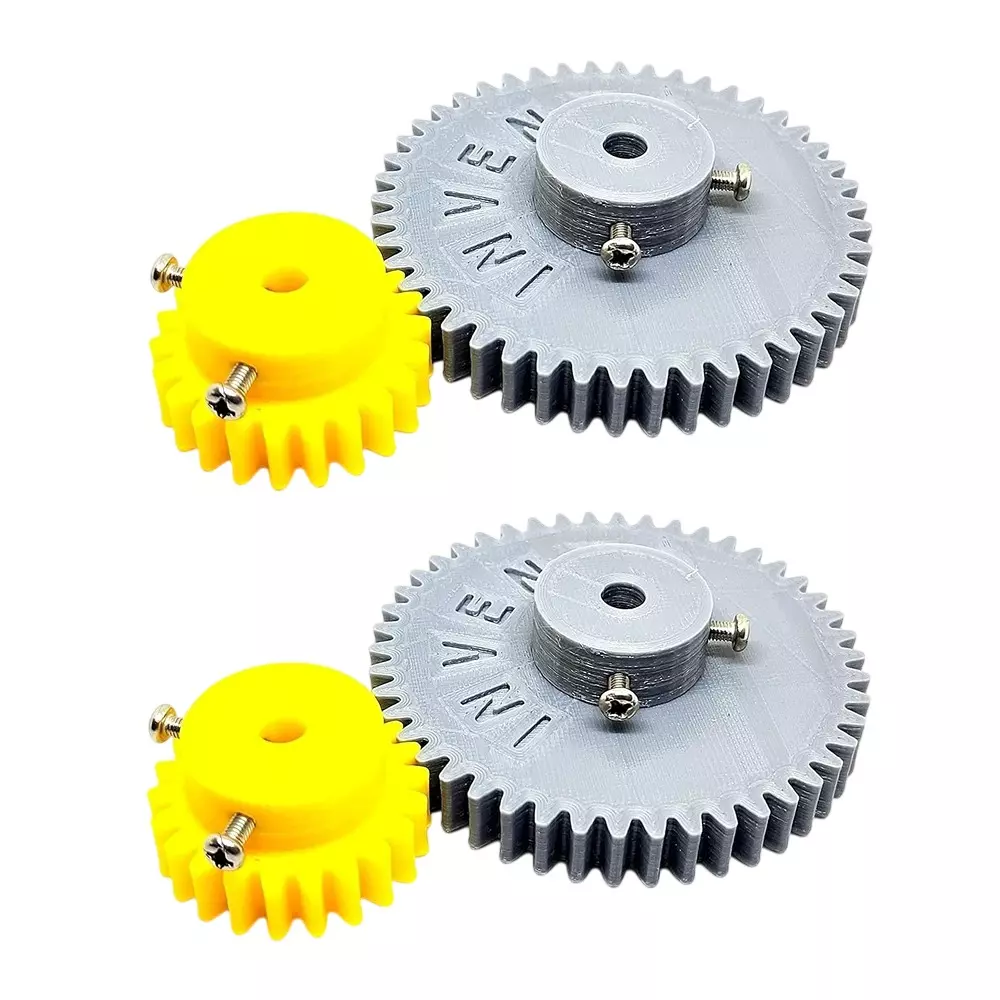 Invento 3D Printed Spur Gear Plastic 22/46 Straight Teeth & 36/72 mm Outer Diameter 1.5 Module, ISC 2046-A15 (Pack of 2 Kit)