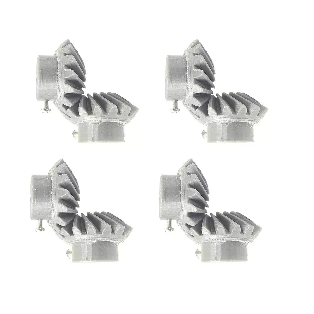 Invento 3D Printed Bevel Gear Plastic Helical 16 Teeth 43 mm Outer Diameter 2.5 Module Grey, ISC 1902-Y2 (Pack of 4 Pair)