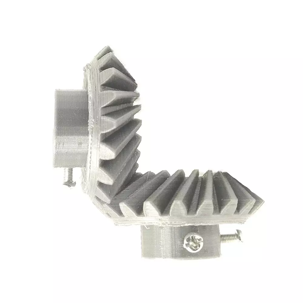 Invento 3D Printed Bevel Gear Plastic Helical 20 Teeth 53 mm Outer Diameter 2.5 Module Grey, ISC 1903-2D (Pack of 8 Pair)