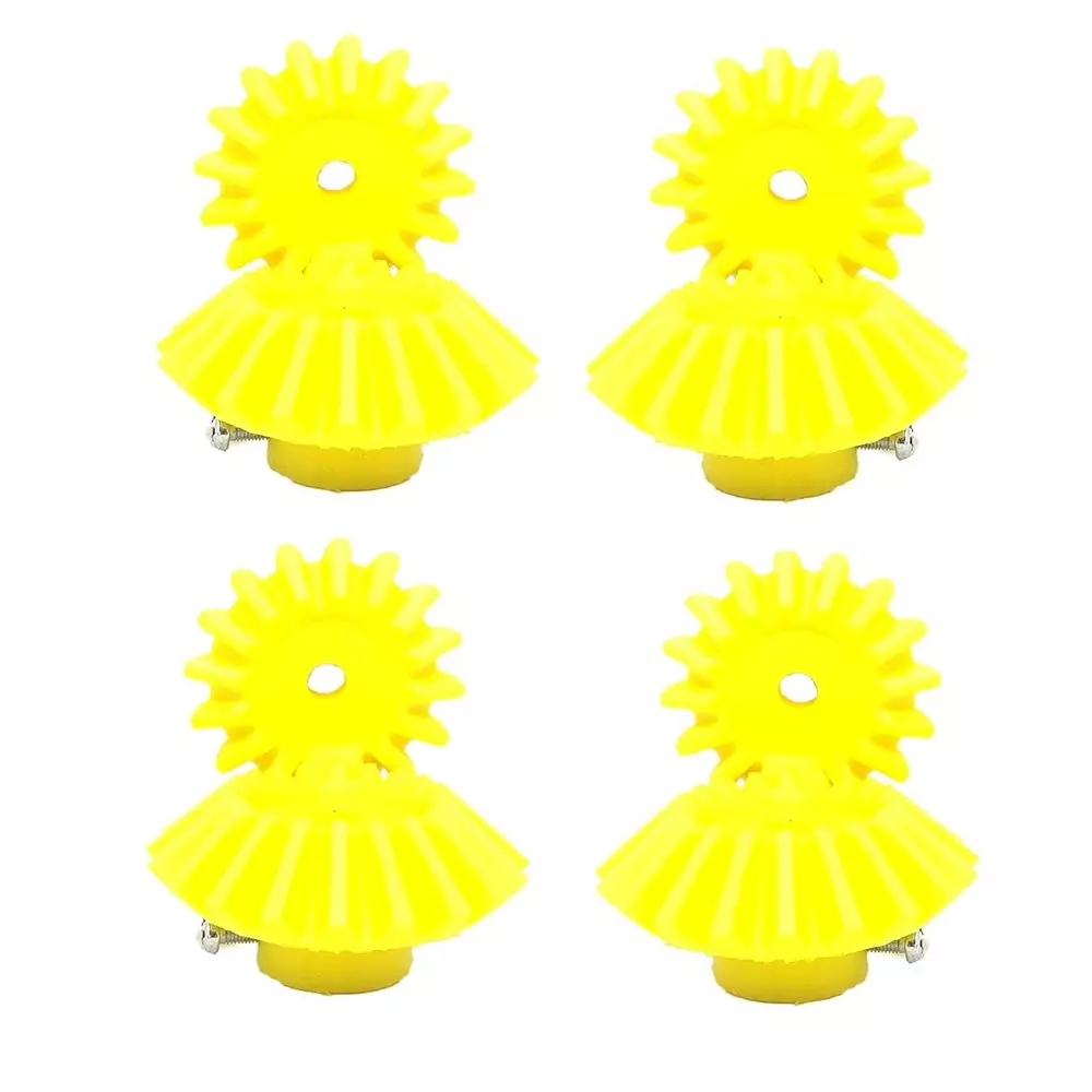 Invento 3D Printed Bevel Gear Plastic 16/20 Teeth & 43/53 mm Outer Diameter 2.5 Module Yellow, ISC 524-A2-8M (Pack of 4 Pair)