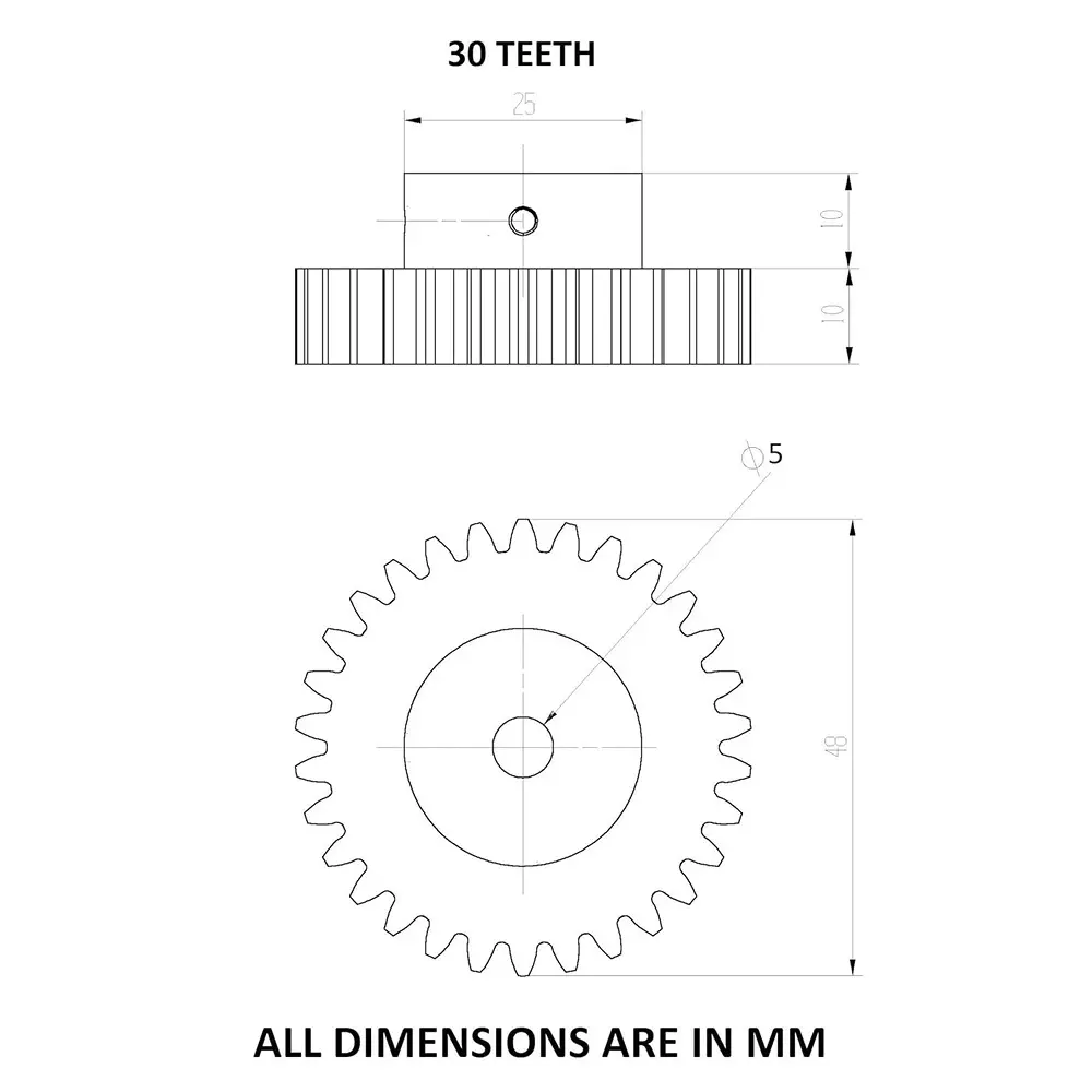 invento-3d-printed-spur-gear-plastic-30-teeth-15-module-48-mm-outer-diameter-5-mm-compatible-shaft-size-isc-2039-2c-pack-of-6-pcs