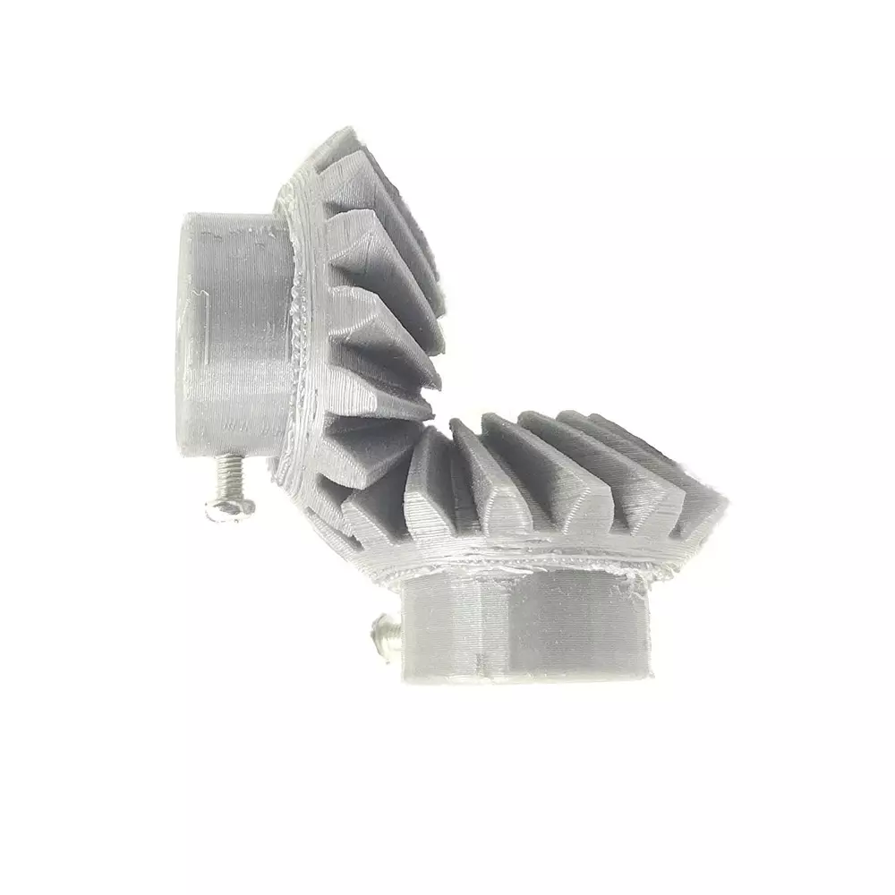 Invento 3D Printed Bevel Gear Plastic Helical 16 Teeth 43 mm Outer Diameter 2.5 Module Grey, ISC 1902-Y (1 Pair)