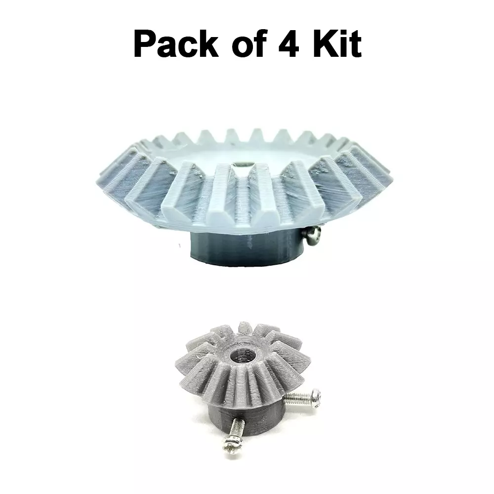 invento-3d-printed-bevel-gear-plastic-straight-1222-teeth-3358-mm-outer-diameter-25-module-grey-silver-isc-1915-7b-8m-pack-of-4-kit