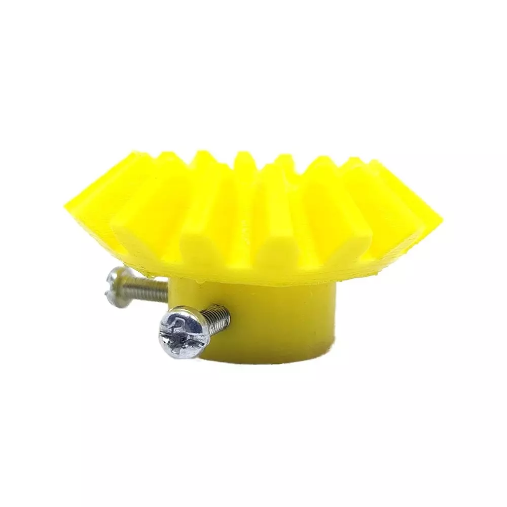 Invento 3D Printed Bevel Gear Plastic 16 Teeth 43 mm Outer Diameter 2.5 Module Yellow, ISC 525-4 (Pack of 8 Pcs)