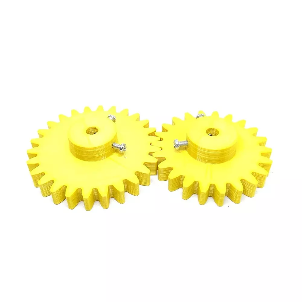 Invento 3D Printed Spur Gear Plastic 22/26 Teeth & 60/70 mm Outer Diameter 2.5M, Yellow, ISC 1916 (Compatible Shaft Size: 5mm - 8mm)
