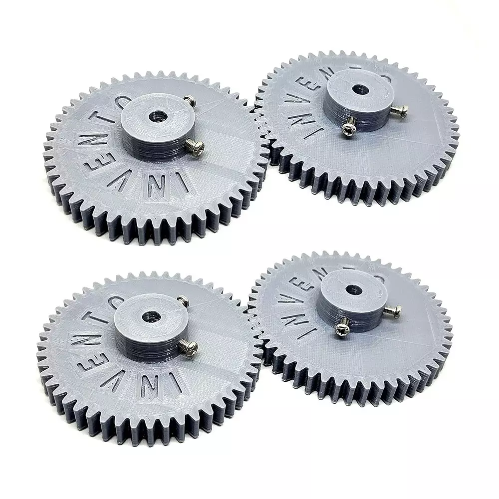 Invento 3D Printed Spur Gear Plastic 50 Teeth 78 mm Outer Diameter 1.5 Module Grey, ISC 2044-1B (Pack of 4 Pcs)