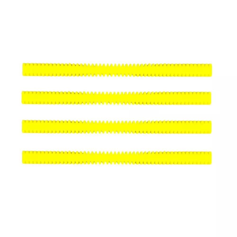 Invento Double-Sided Linear Rack Gear Strip Plastic 50 Teeth 230 mm (9 inch) Length 16 mm Width Yellow, ISC 175-X2 (Pack of 4 Pcs)