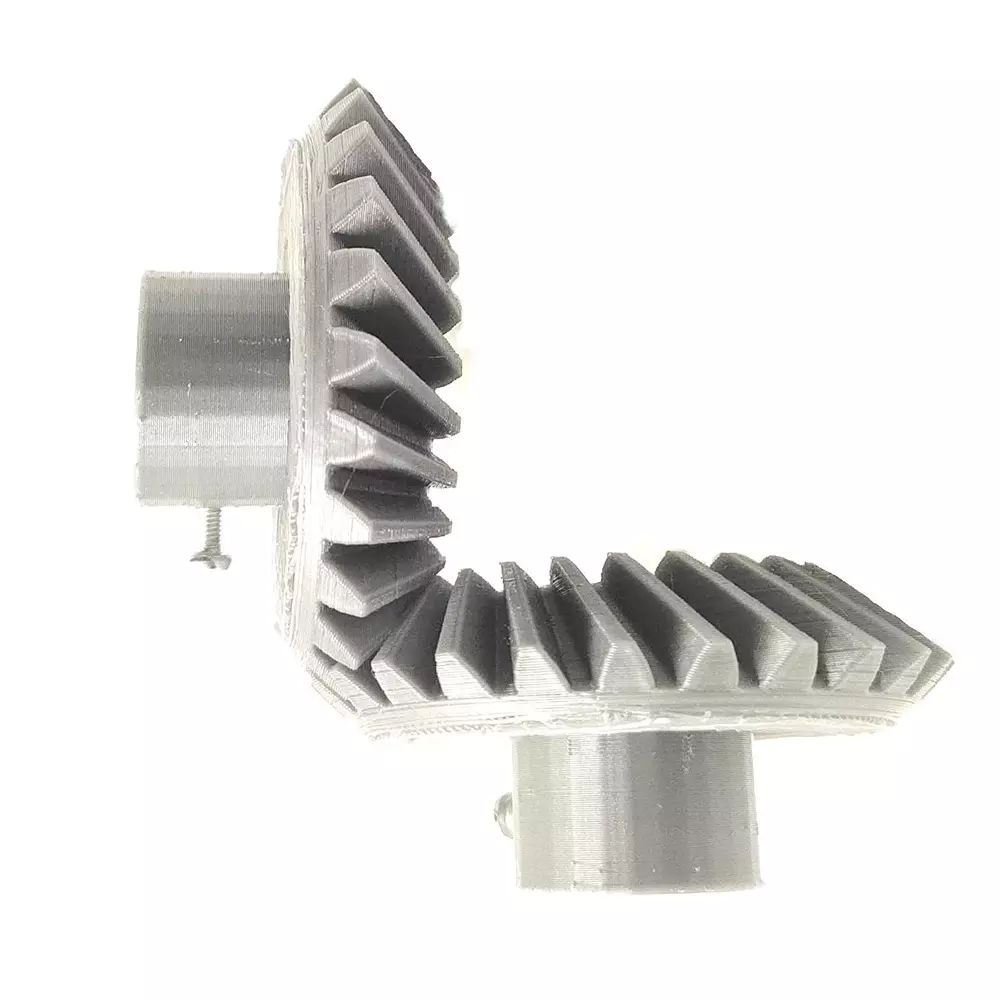 Invento 3D Printed Bevel Gear Plastic Helical 25 Teeth 66 mm Outer Diameter 2.5 Module Grey, ISC 1904-2D (Pack of 8 Pair)