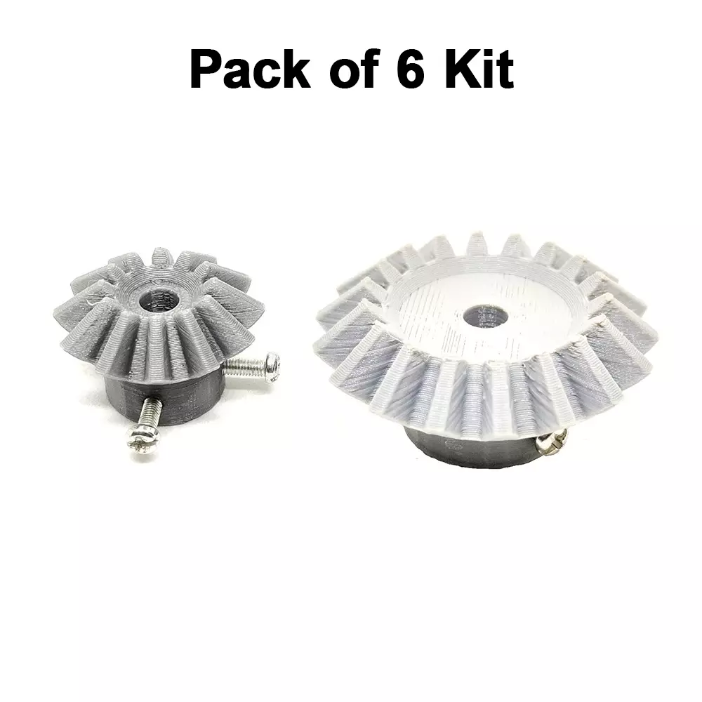 invento-3d-printed-bevel-gear-plastic-straight-1218-teeth-3348-mm-outer-diameter-25-module-grey-silver-isc-1915-6c-5m-pack-of-6-kit