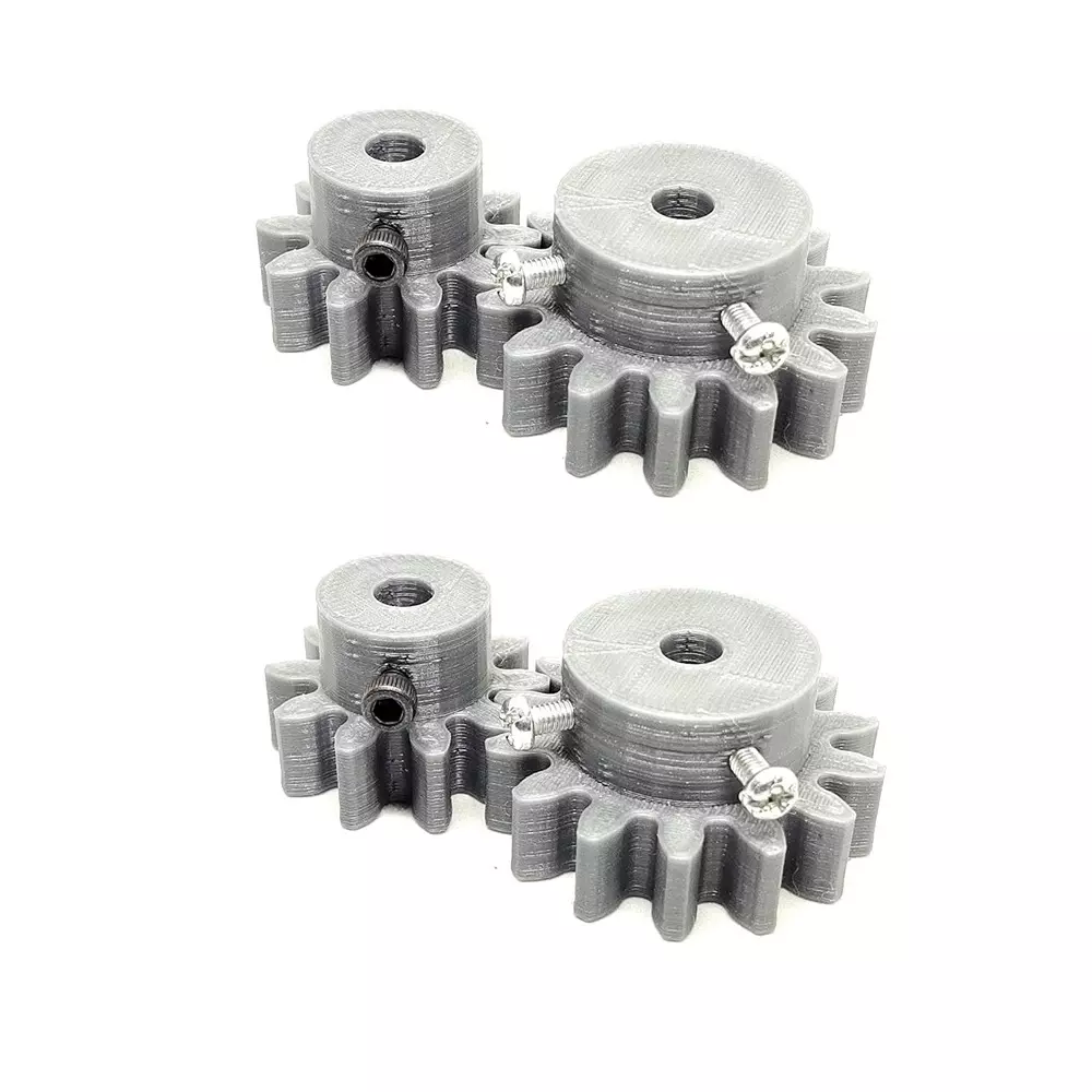 Invento 3D Printed Spur Gear Plastic 10/14 Teeth & 30/40 mm Outer Diameter 2.5M, Grey, ISC 1916-A-8M (Pack of 2 Kit)