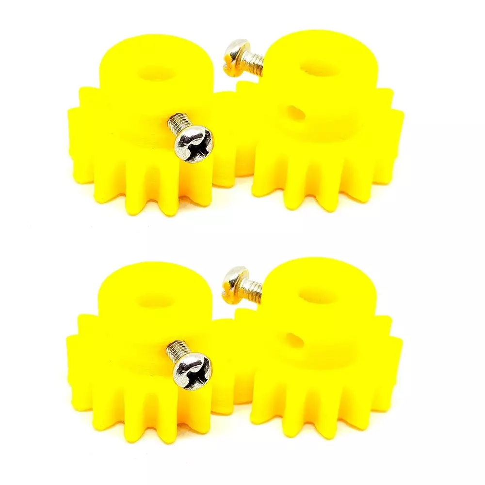 Invento 3D Printed Spur Gear Plastic 14 Teeth 24 mm Outer Diameter 1.5 Module Yellow, ISC 2035-B (Pack of 4 Pcs)