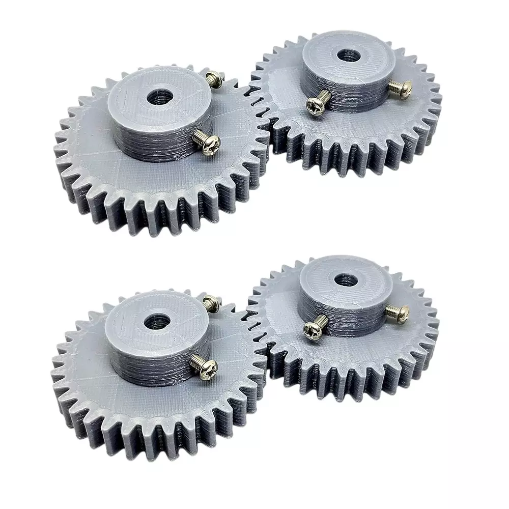 Invento 3D Printed Spur Gear Plastic 34 Teeth 1.5 Module 54 mm Outer Diameter 5 mm Compatible Shaft Size, ISC 2040-2B (Pack of 4 Pcs)