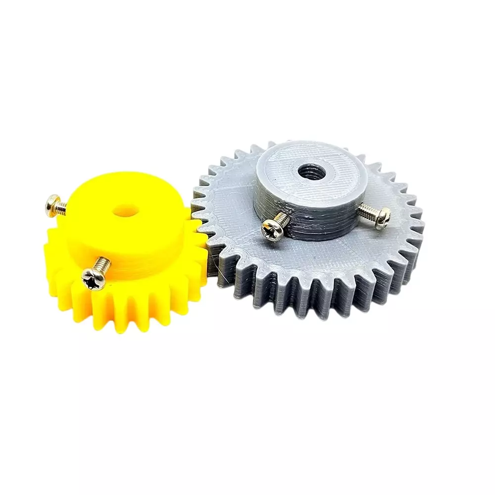 Invento 3D Printed Spur Gear Plastic 22/34 Straight Teeth & 36/54 mm Outer Diameter 1.5 Module, ISC 2048-12