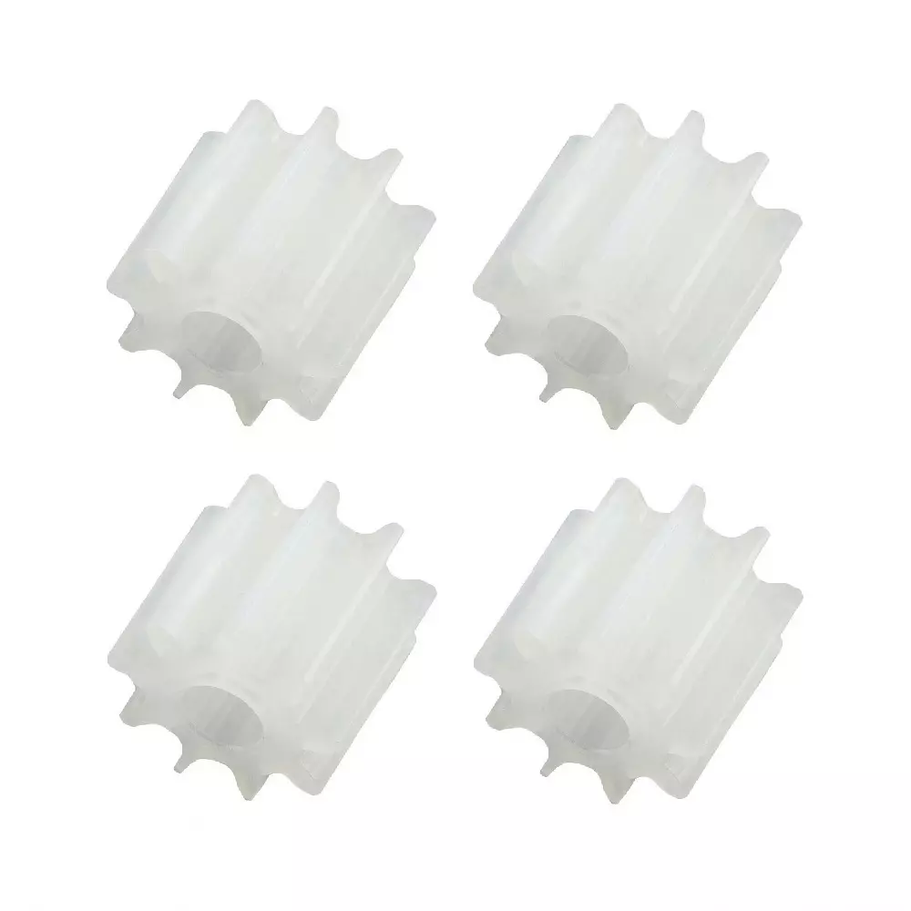 Invento Coreless Motor Gear Plastic 11 Teeth 3.85 mm Outside Diameter 4 mm Length for 7x20 & 8x20 Motor, ISC 1040-X-N (Pack of 4 Pcs)