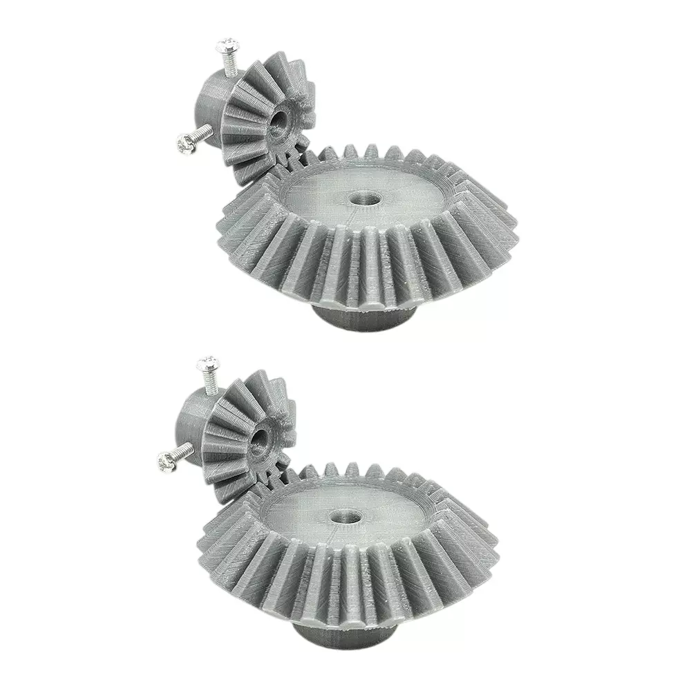 Invento 3D Printed Bevel Gear Plastic Straight 12/25 Teeth & 33/66 mm Outer Diameter 2.5 Module Grey, ISC 1915-2A-5M (Pack of 2 Kit)