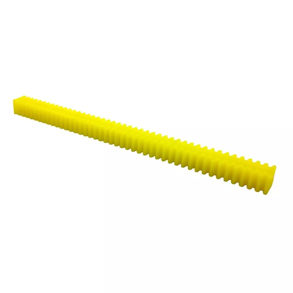 Invento Double-Sided Linear Rack Gear Strip Plastic 45 Teeth 145 mm (6 inch) Length 16 mm Width Yellow, ISC 192-X4 (Pack of 8 Pcs)