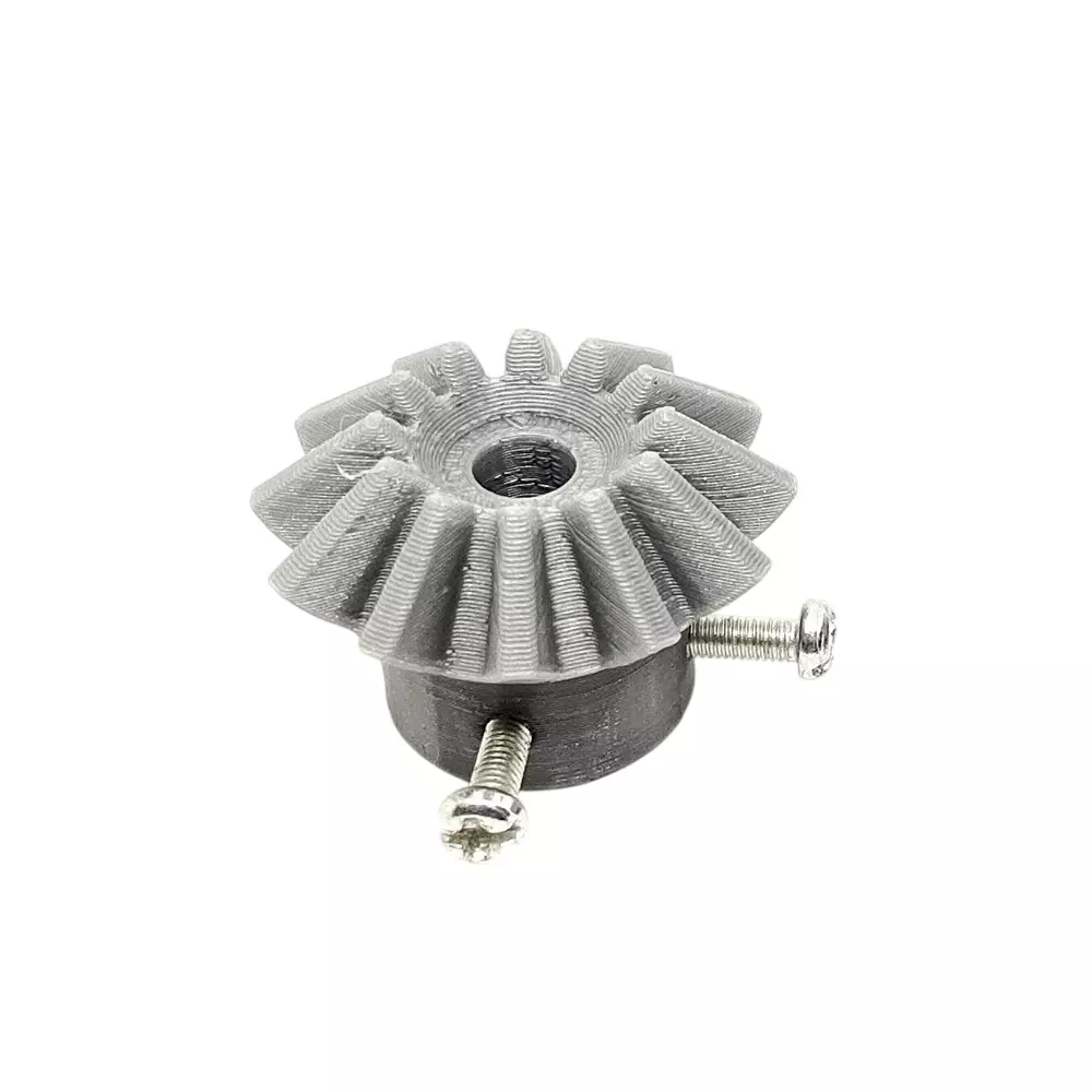 Invento 3D Printed Bevel Gear Plastic Straight 12 Teeth 33 mm Outer Diameter 2.5 Module Grey, ISC 1899-3 (Pack of 6 Pcs)