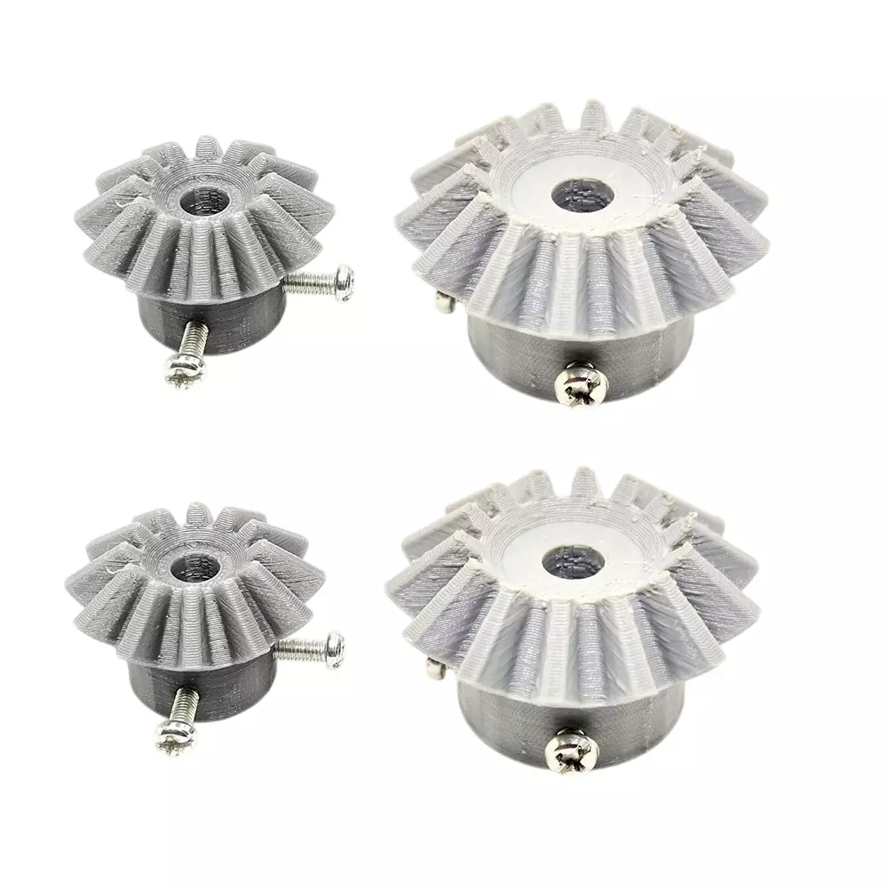 Invento 3D Printed Bevel Gear Plastic Straight 12/14 Teeth & 33/38 mm Outer Diameter 2.5 Module Grey, ISC 1915-5A-8M (Pack of 2 Kit)