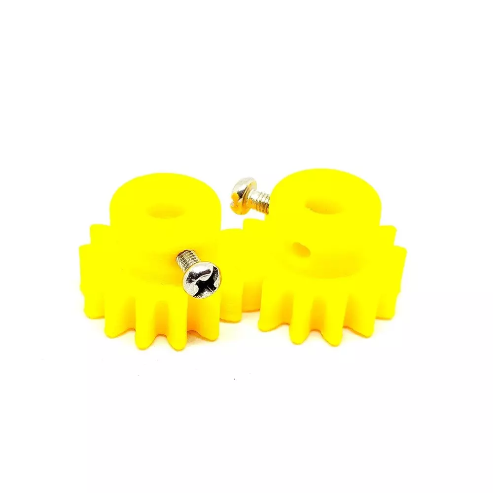 Invento 3D Printed Spur Gear Plastic 14 Teeth 24 mm Outer Diameter 1.5 Module Yellow, ISC 2035-A (Pack of 2 Pcs)