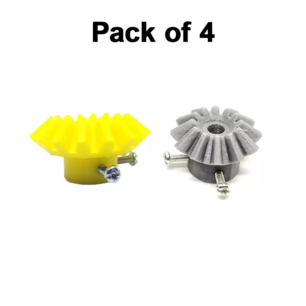 invento-3d-printed-bevel-gear-plastic-straight-1216-teeth-3343-mm-outer-diameter-25-module-grey-yellow-isc-1915-b-pack-of-4-pcs