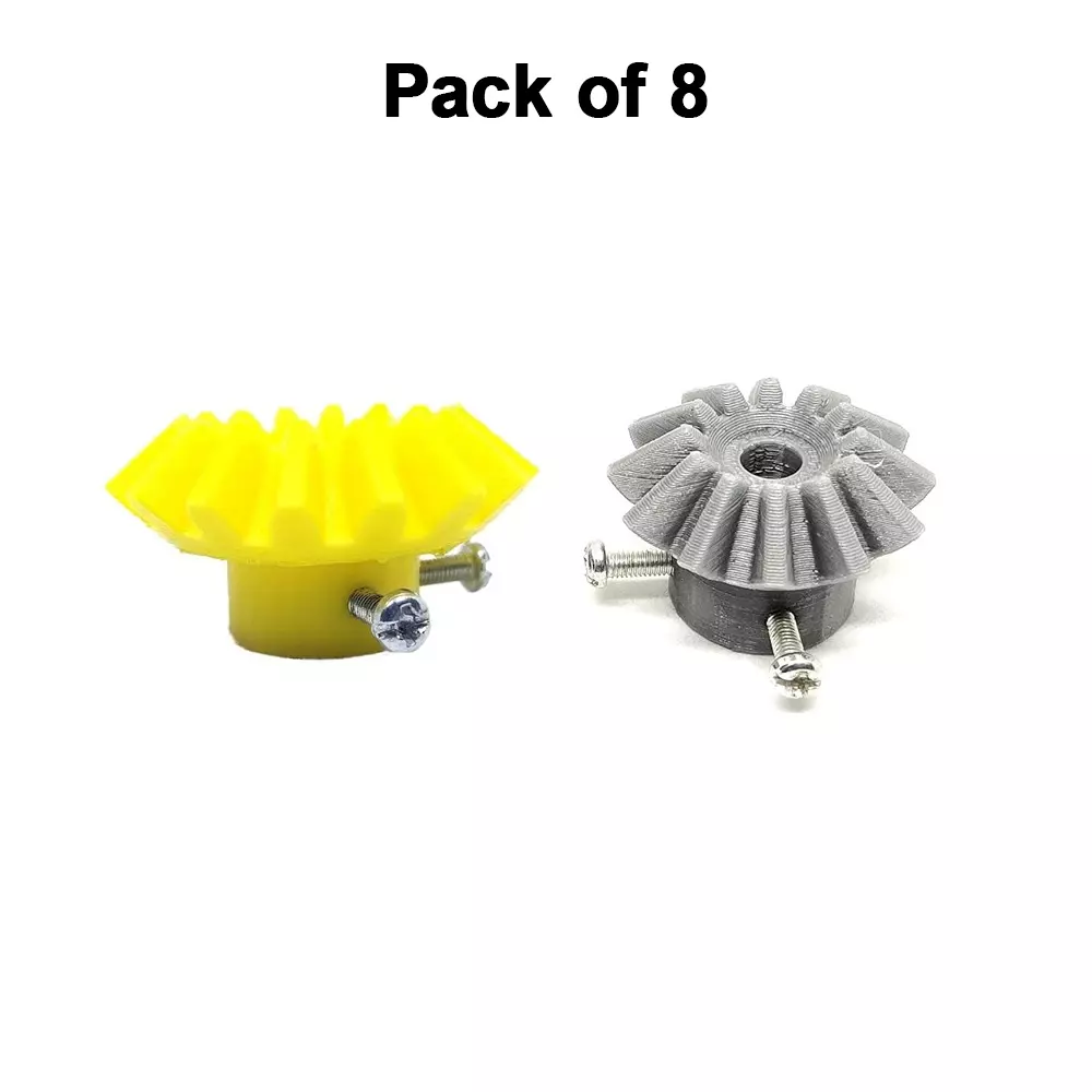 invento-3d-printed-bevel-gear-plastic-straight-1216-teeth-3343-mm-outer-diameter-25-module-grey-yellow-isc-1915-d-pack-of-8-pcs