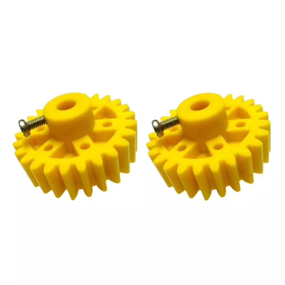 Invento Spur Gear Plastic 25 Teeth 39 mm Outer Diameter 6 mm Compatible Shaft Yellow, ISC 149 (Pack of 2 Pcs)