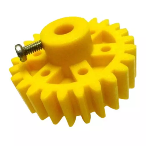 invento-spur-gear-plastic-25-teeth-39-mm-outer-diameter-6-mm-compatible-shaft-yellow-isc-149-pack-of-2-pcs