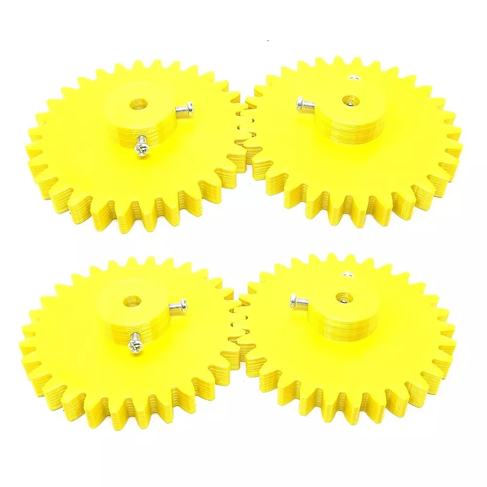 Invento 3D Printed Spur Gear Plastic 30 Teeth 80 mm Outer Diameter 2.5 Module Yellow, ISC 1914-A2 (Pack of 4 Pcs)