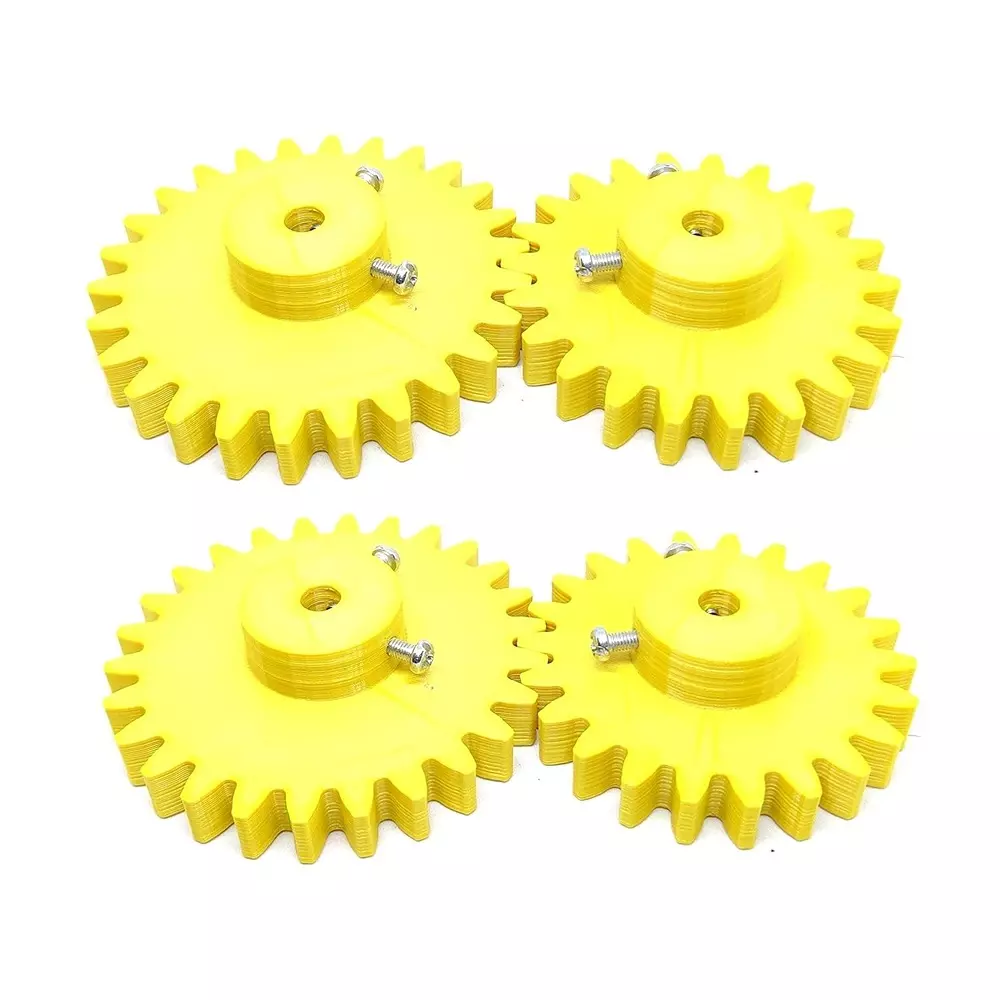 Invento 3D Printed Spur Gear Plastic 22/26 Teeth & 60/70 mm Outer Diameter 2.5M, Yellow, ISC 1916-12A-5M (Pack of 2 Kit)