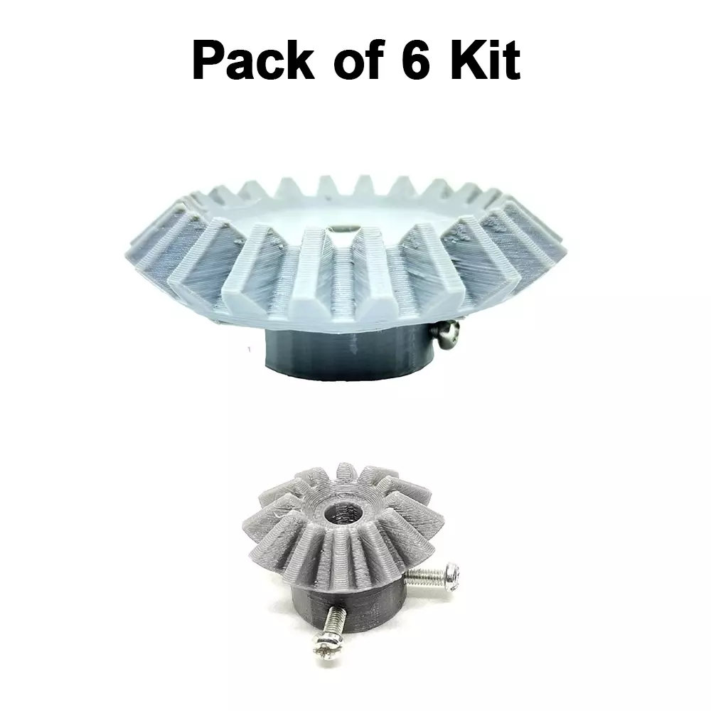 invento-3d-printed-bevel-gear-plastic-straight-1222-teeth-3358-mm-outer-diameter-25-module-grey-silver-isc-1915-7c-pack-of-6-kit