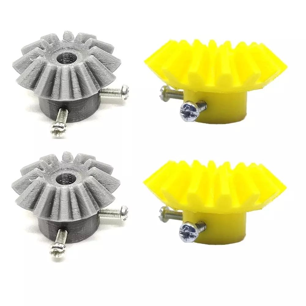 Invento 3D Printed Bevel Gear Plastic Straight 12/16 Teeth & 33/43 mm Outer Diameter 2.5 Module Grey & Yellow, ISC 1915-A-5M (Pack of 2 Pcs)