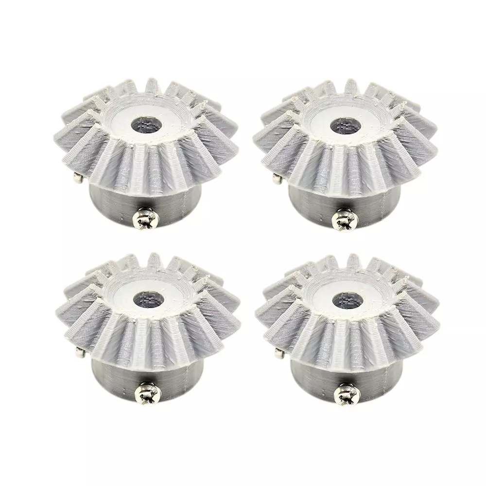 Invento 3D Printed Bevel Gear Plastic Straight 14 Teeth 38 mm Outer Diameter 2.5 Module Grey, ISC 2084-2-5M (Pack of 4 Pcs)