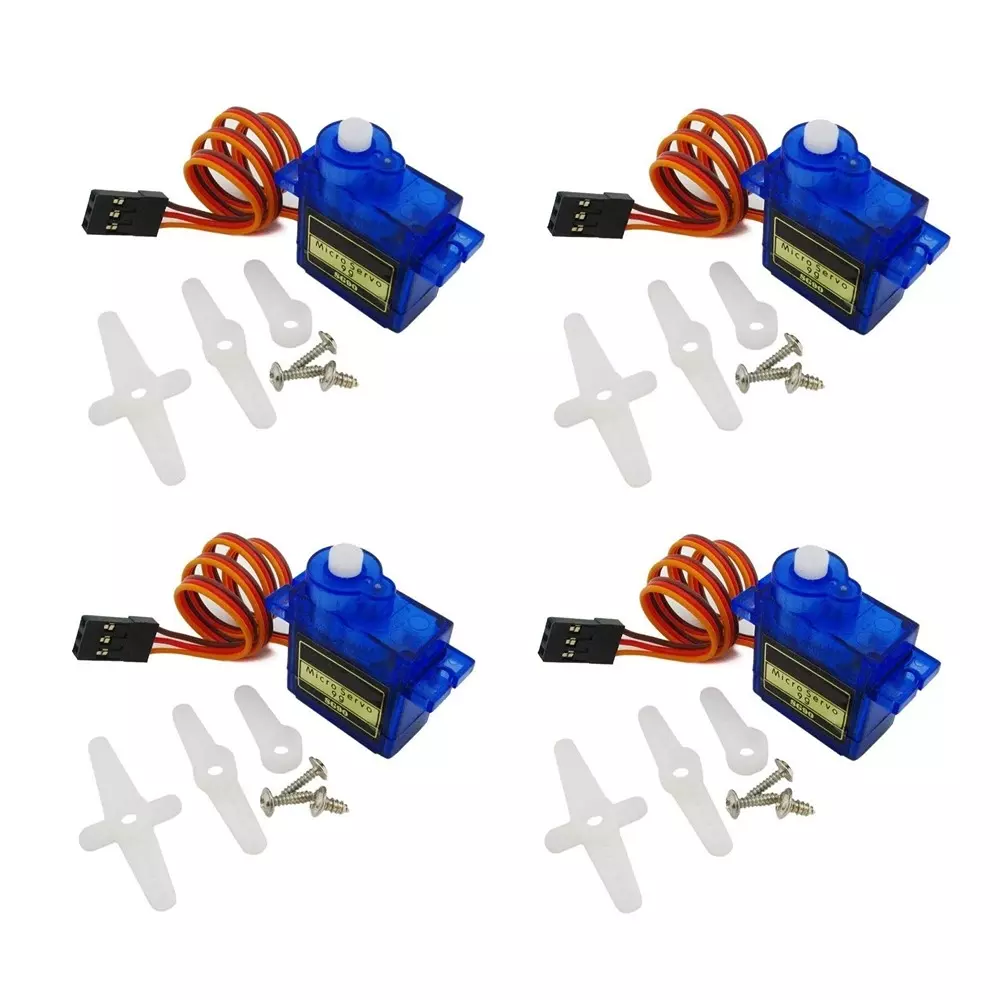 Invento SG90S Mini Micro Servo Motor 3-7.2 V Operating Voltage 1 Kg/cm Stall Torque 22x11.5x22.5 mm, ISC 136 (Pack of 4 Kit)