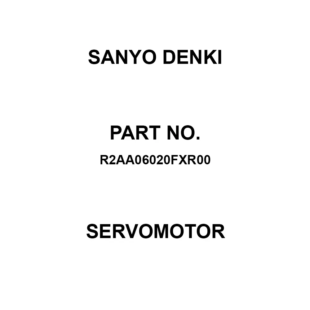 Sanyo Denki ServoMotor Flange Mounting 200 V, R2AA06020FXR00