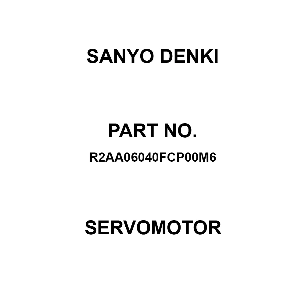 Sanyo Denki ServoMotor Flange Mounting 123.5 mm Motor Length, R2AA06040FCP00M6