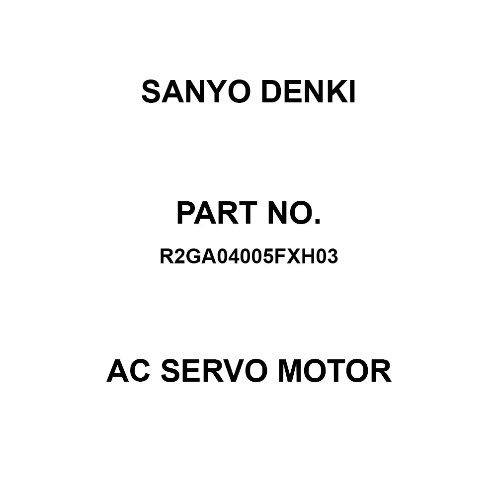Sanyo Denki AC Servo Motor Flange Mounting 48 V, R2GA04005FXH03